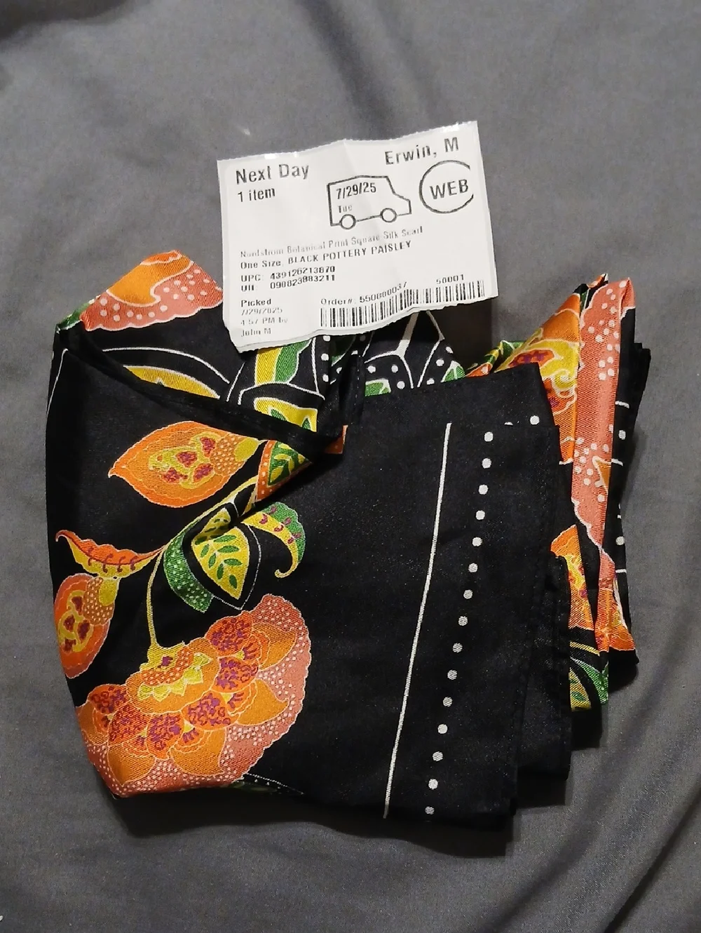 Nordstrom Botanical Print Square Silk Scarf